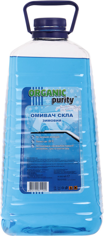 Рідина для склоомивоча ORGANIC, бриз, зима, -20 °С, 4л